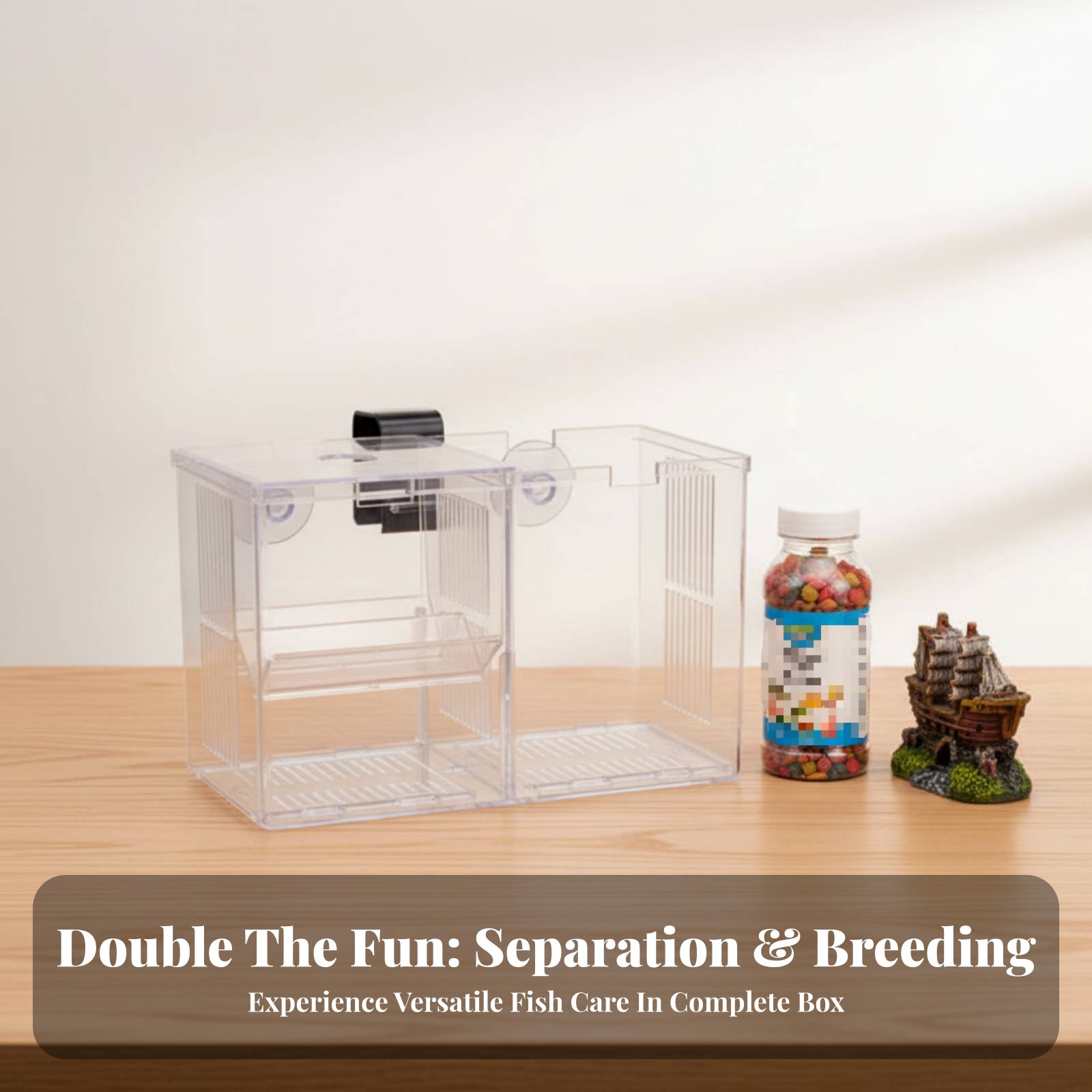 Aquarium Fish Tank - กล่องเพาะพันธุ์ปลาในน้ำ กล่องแยกพื้นที่สำหรับลูกปลา กล่องแยกพื้นที่สำหรับปลาเบต้าและกุ๊ปปี้ กล่องเพาะพันธุ์ปลา มีสองทางเลือกในการติดตั้ง