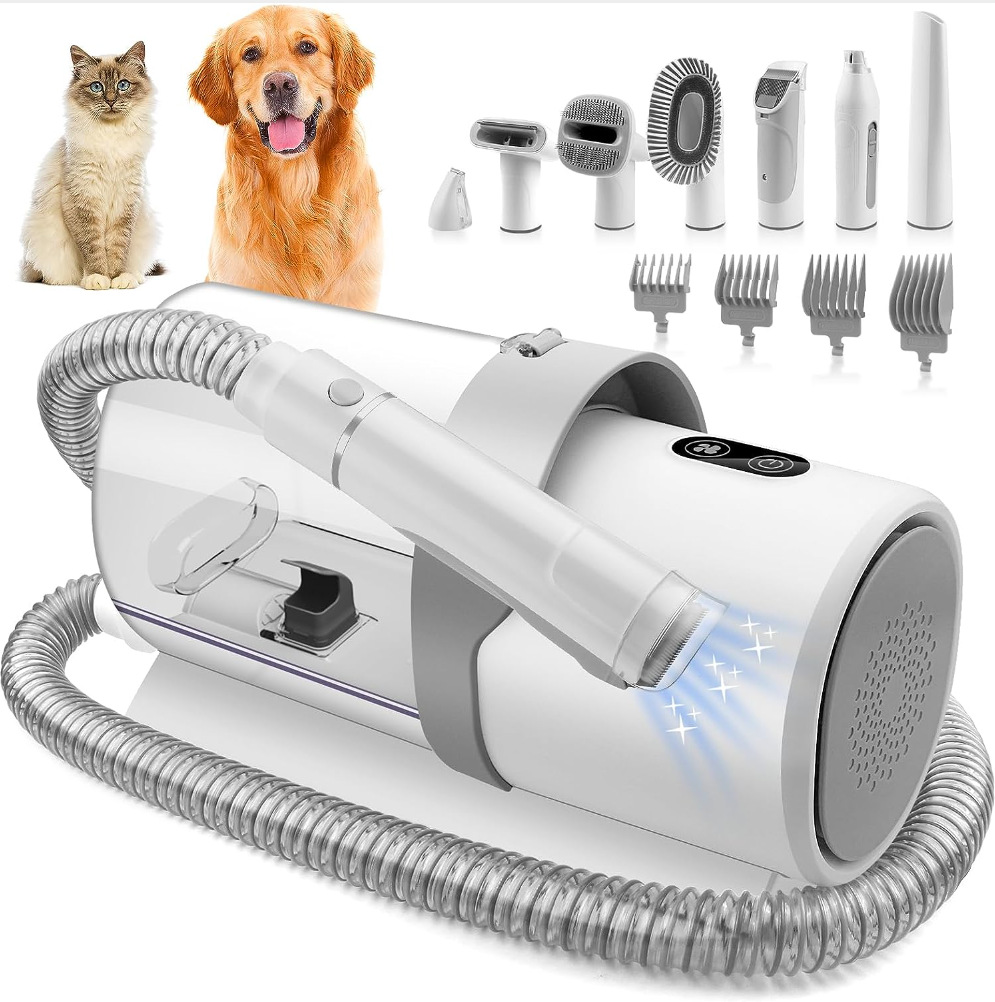 Pet Supplies In Amazon - เครื่องดูดขนสัตว์เลี้ยง Amazon Pet Supplies สำหรับแมวและสุนัข พร้อมหวีและเครื่องโกนขน