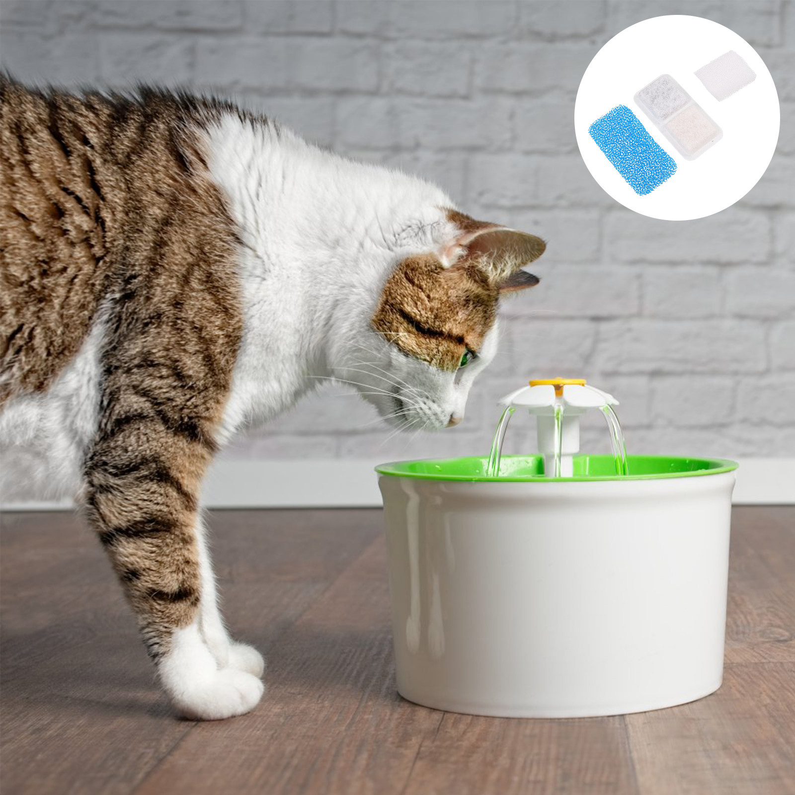 Cat Water Fountain Filter - 24 ชิ้น ไส้กรองน้ำพุแมวแบบเปลี่ยนได้ ฟองน้ำกรองน้ำ ประสิทธิภาพสูง ลดเสียงรบกวน