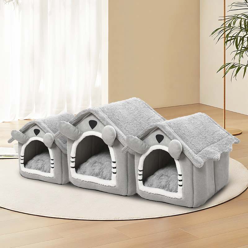 Pet Supplies In Amazon - บ้านแมวแบบพกพาสำหรับสัตว์เลี้ยงขนาดเล็ก ใช้ได้ทุกฤดู แบบวิลล่า สามารถถอดซักทำความสะอาดได้ สำหรับสัตว์เลี้ยงข้ามพรมแดน เช่น