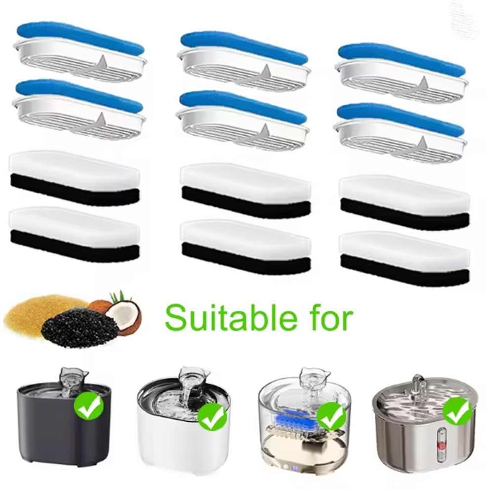 Cat Water Fountain Filter - ไส้กรองทดแทนสำหรับเครื่องให้น้ำสัตว์เลี้ยงแบบน้ำพุ ไส้กรองคาร์บอนแบบเปลี่ยนได้ ไส้กรองสำหรับเครื่องให้น้ำแมว รุ่น FT666 อุปกรณ์เสริมไส้กรอง