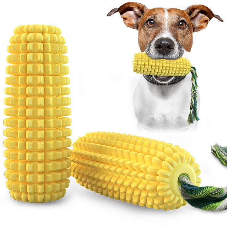 Pet Supplies In Amazon - ของเล่นแปรงสีฟันสำหรับสัตว์เลี้ยงรูปทรงคอร์นด็อกมีเสียงกรอบแกรบ ของเล่นแทะสำหรับสุนัข ทนทานต่อการกัด ของเล่นเสริมสร้างความสัมพันธ์และสร้างความบันเทิงสำหรับสุนัข ขายดีบน Amazon