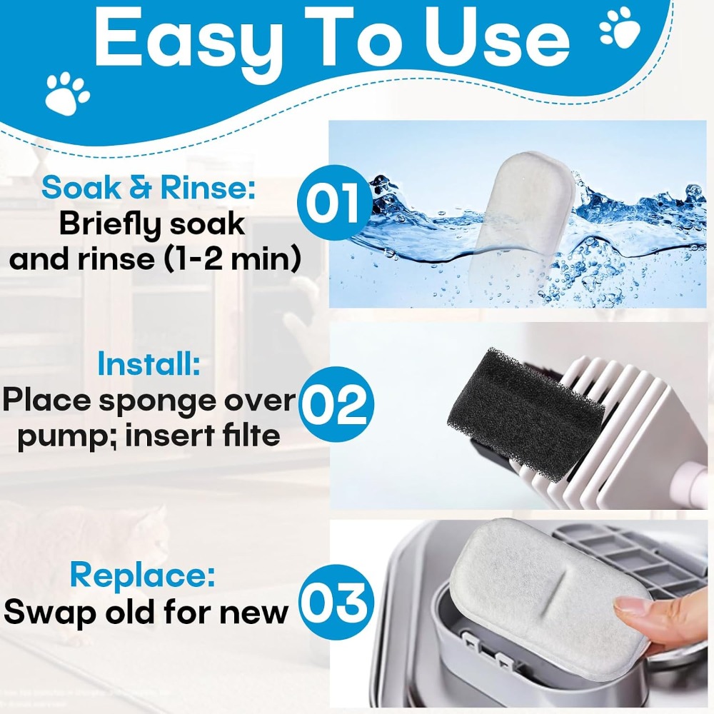 ไส้กรองน้ำพุสำหรับสัตว์เลี้ยง  - Cat Water Fountain Filter บทวิจารณ์และราคา