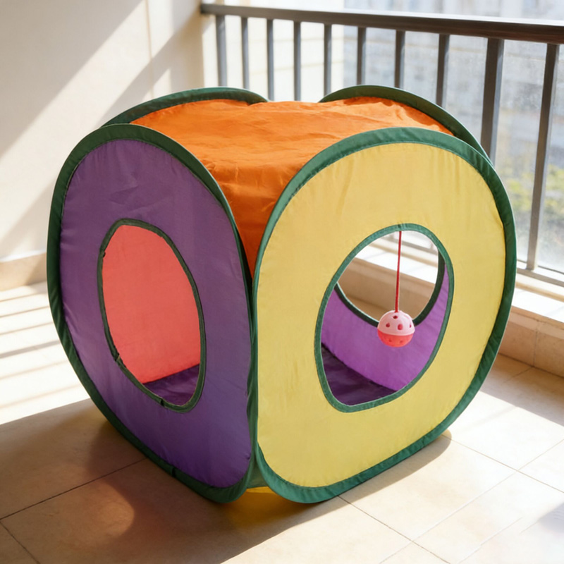 อุโมงค์แมวรุ้งทรงสี่เหลี่ยม อุ - Cat Tunnel Toy บทวิจารณ์และราคา